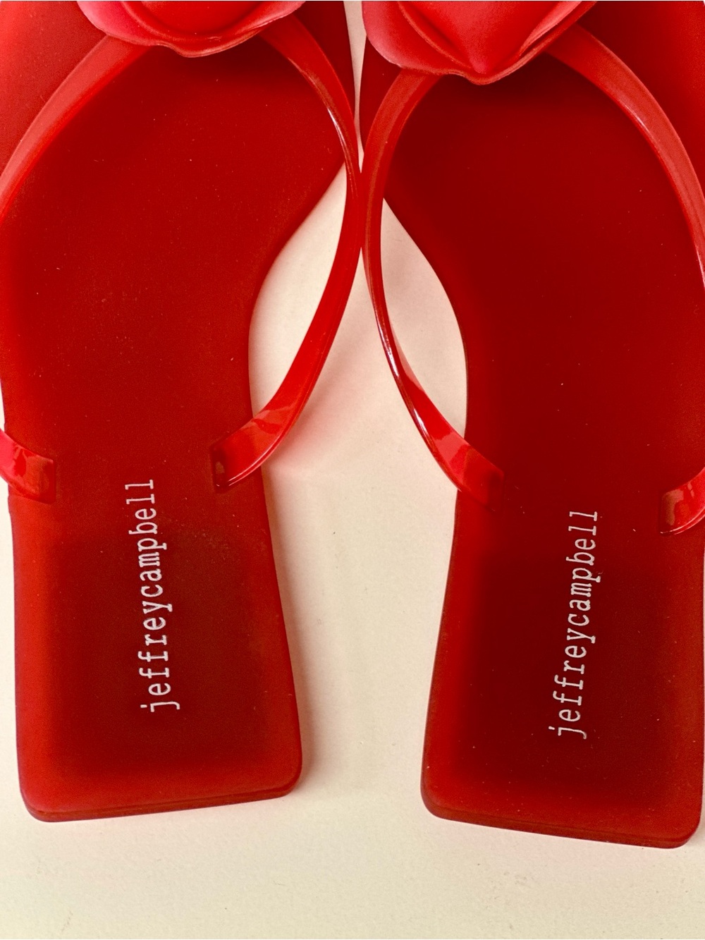 Jeffrey Campbell Red Jelly Rose Thong Sandals - Picture 4 of 5